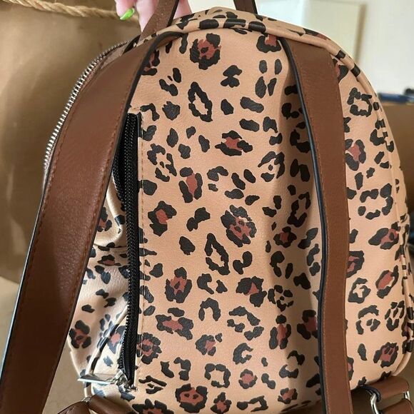 Wild Fable Mini Dome Backpack in Leopard Print EUC - Picture 2 of 3